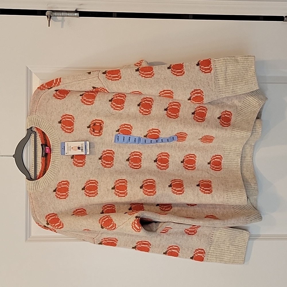 NWT Vince Camuto Women's Fall Pumpkin Oversized Sweater In XL - Picture 2 of 7